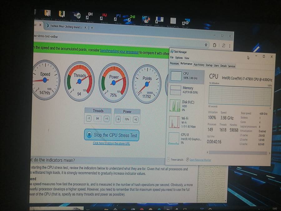 Fast INTEL Core I7-4790K CPU 4GHz Socket LGA 1150 Quad Core CPU Processor Benchmark stresTested 100%