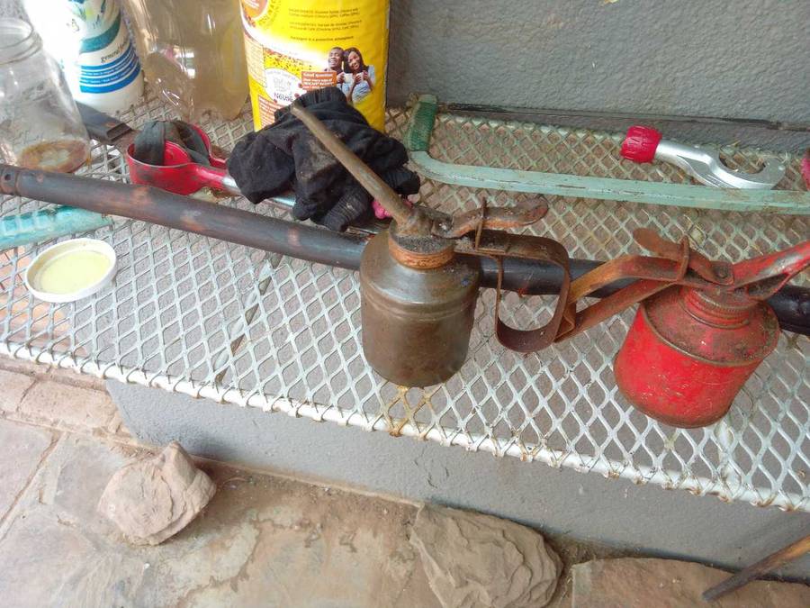 Vintage spout oil cans