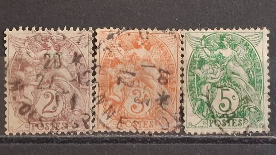 1900 - France  - 2c + 3c + 5c - Definitive