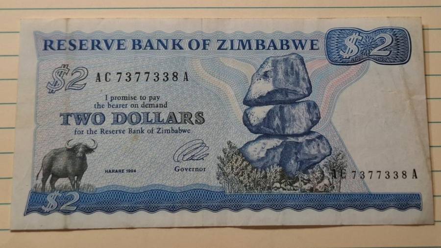 1994 - Zimbabwe - $ 2 - Leonard Ladislas Tsumba - Demonetised Aug 2006 - AC 7377338 A