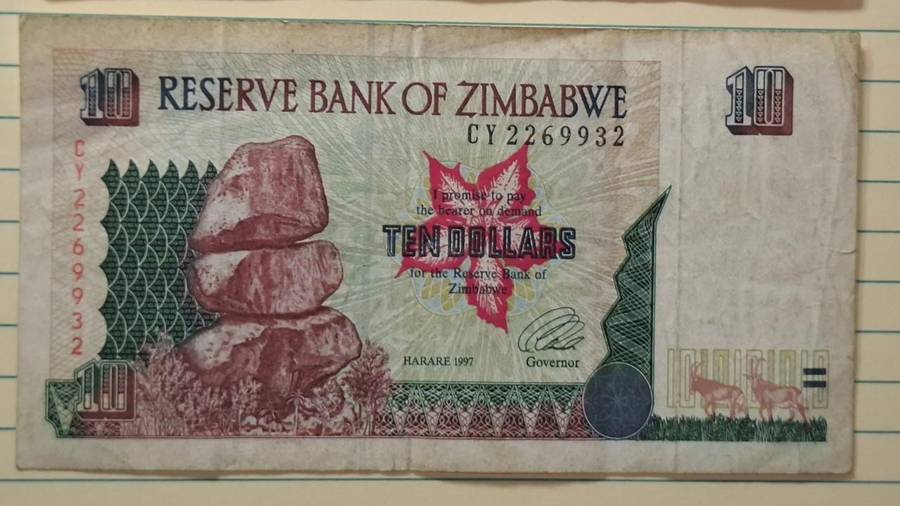 1997 - Zimbabwe - $ 10 - Leonard Ladislas Tsumba - Demonetised Aug 2006 - CY 2269932