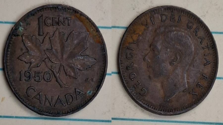 1950 - Canada - 1 Cent - George VI - Demonetised No - Bronze