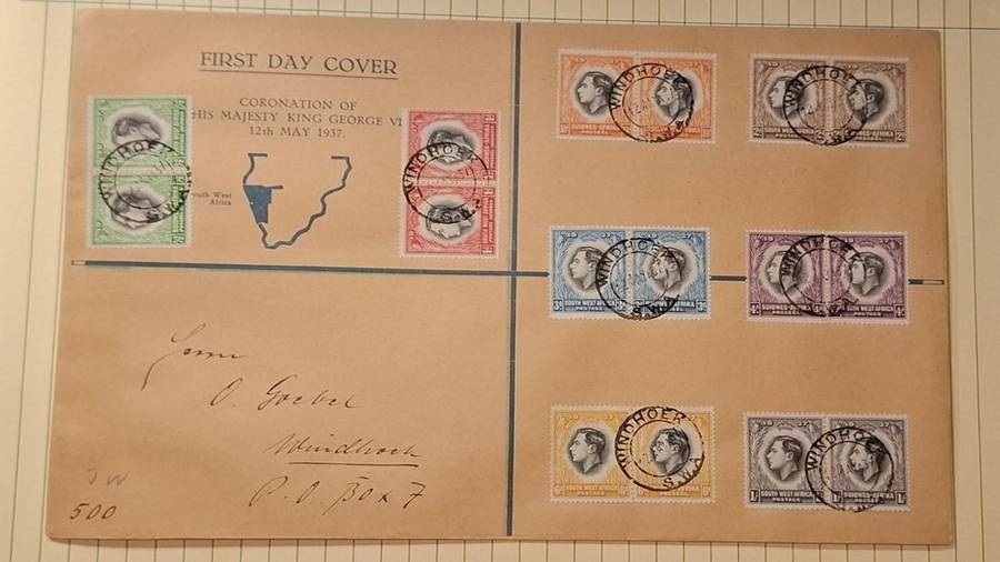 1937 - SWA - First Day Cover with Insert - Coronation King George VI