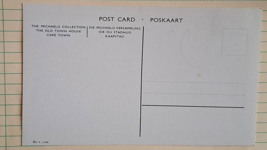1966 - RSA - Post card  - The old Town House Cape Town  -  The Michaelis Collection - Postmark Repub