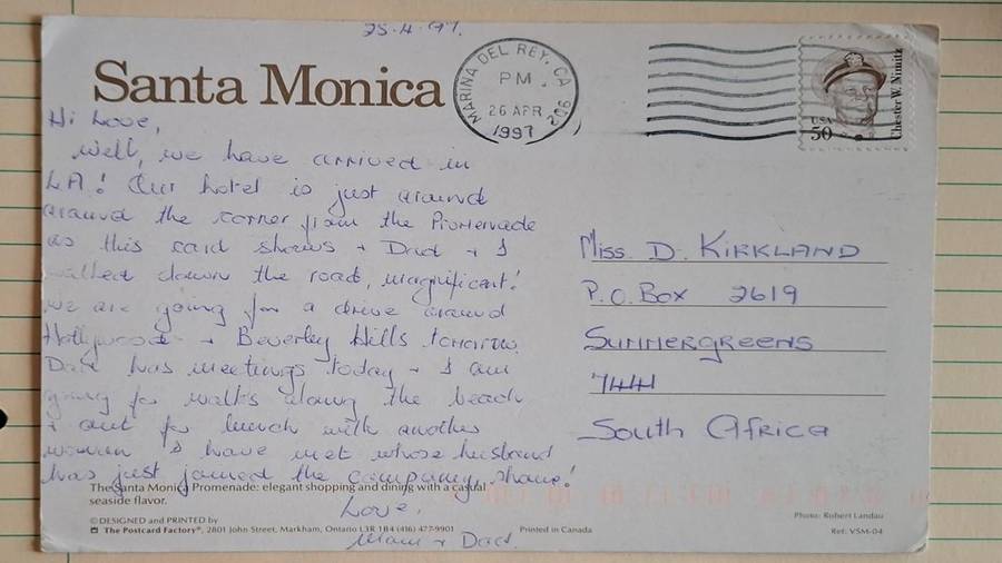 1997  - Santa Monica California - Third Street Promenade -  Used Post Card