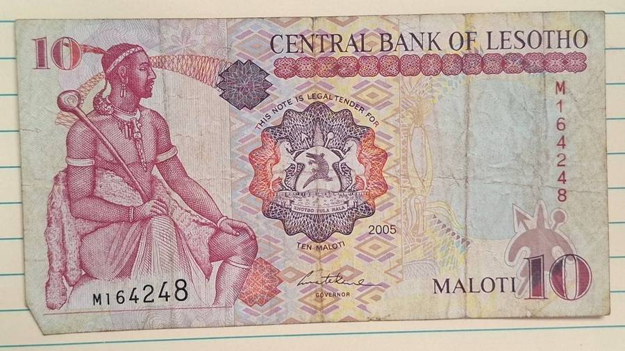 2005 - Lesotho - 10 Maloti - Signature : Motlatsi Matekane - Demonetised No - M164248