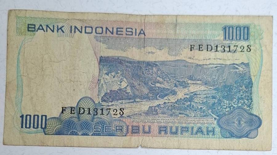 1980 - Indonesia - 1000 Rupiah - Watermark : Sultan Hasanudin. - Demonetised Nov 2016 - FED 131728