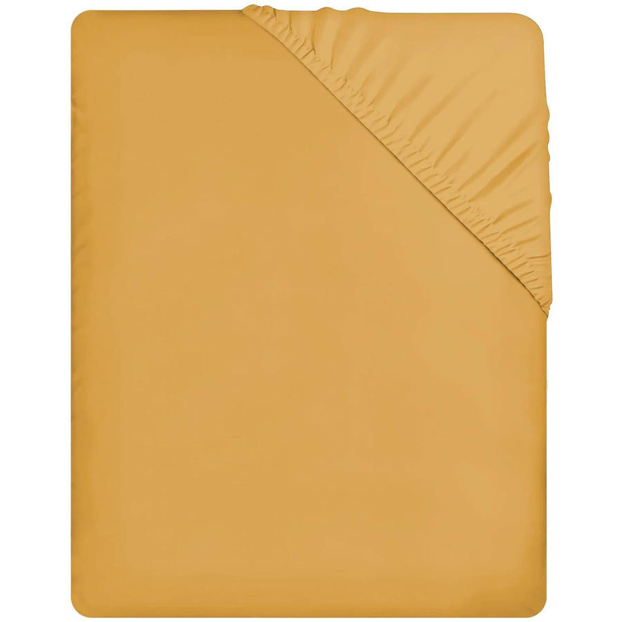Queen Size Microfibre Fitted Sheet - Mustard