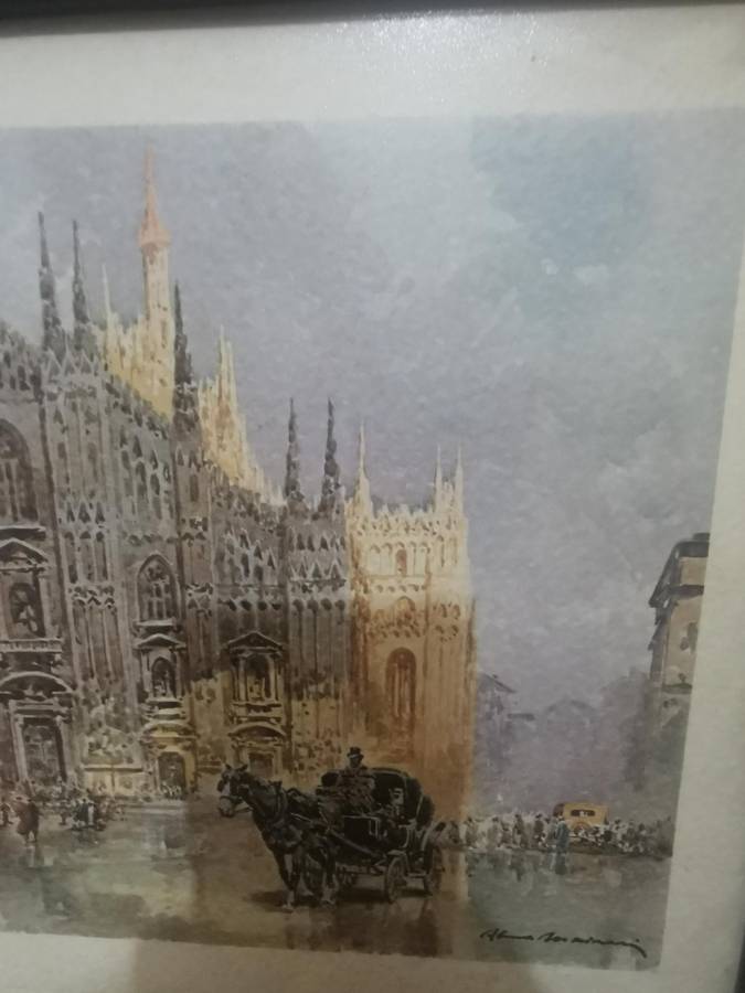 Piazza del Duomo print in lovely frame - 45cmx36cm