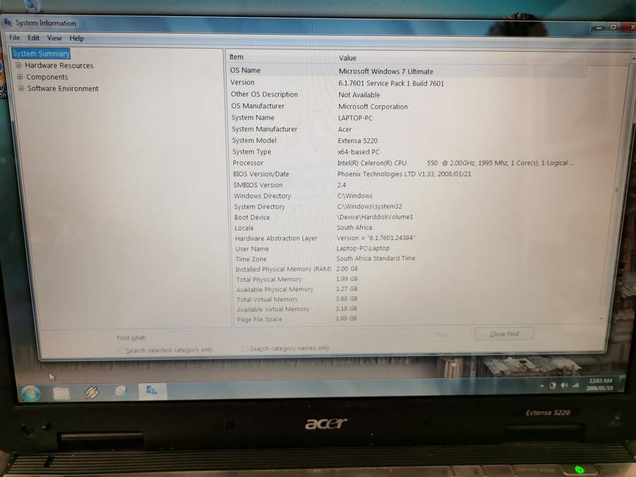 Acer laptop