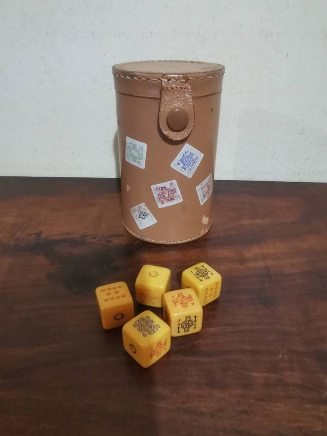 Viking, made in England Antique Poker Dice Set
