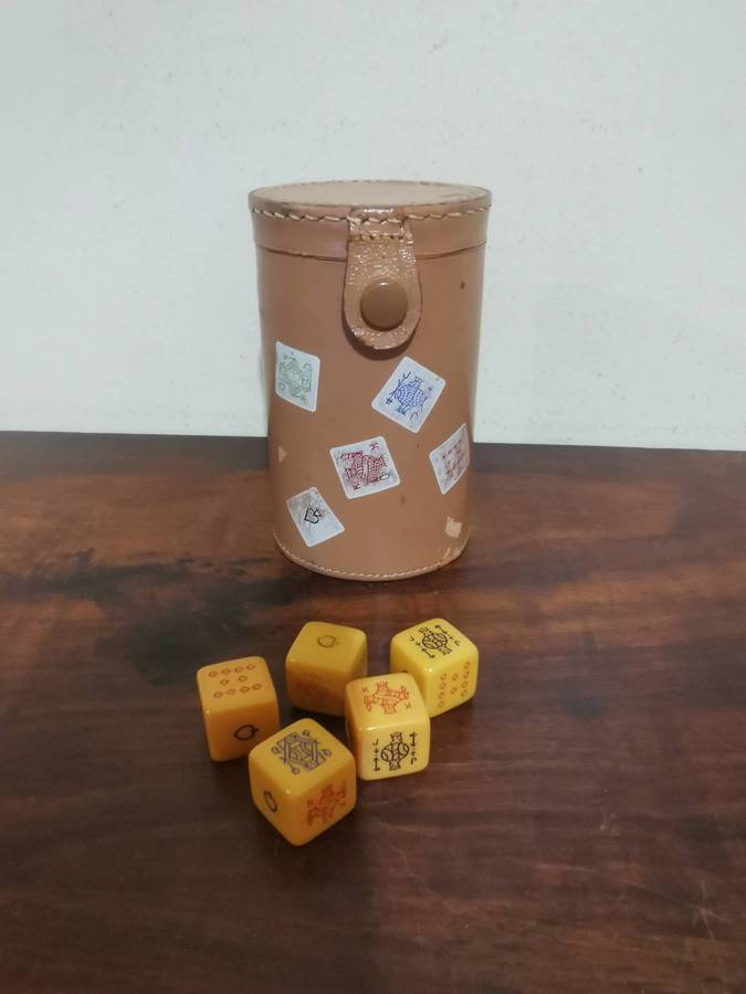 Viking, made in England Antique Poker Dice Set