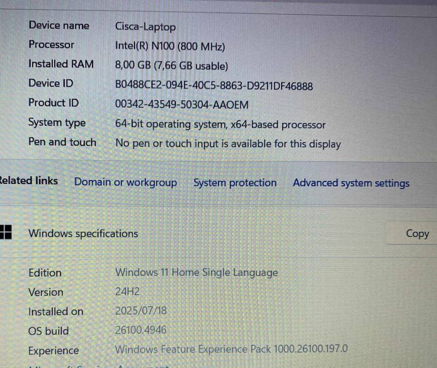 HP 250 G10 laptop (with warranty)