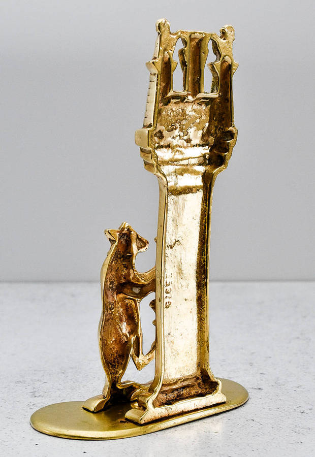 Vintage Brass Warwick Castle Souvenir Letter HolderBear & Ragged Staff Heraldic Design(c.19001950)