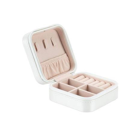 Portable Small Jewelry Box Organizer - White