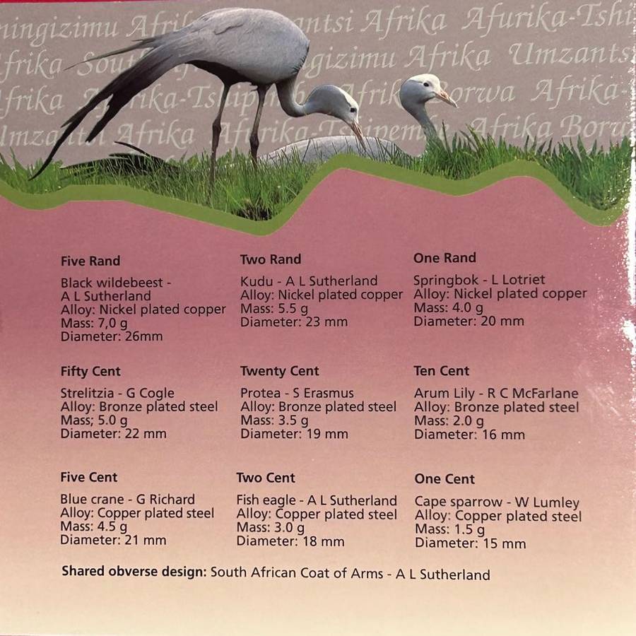 1996 BRILLIANT (B-UNC) SA UNCIRCULATED COIN SET SPOTLESS IN FULL FOULDER