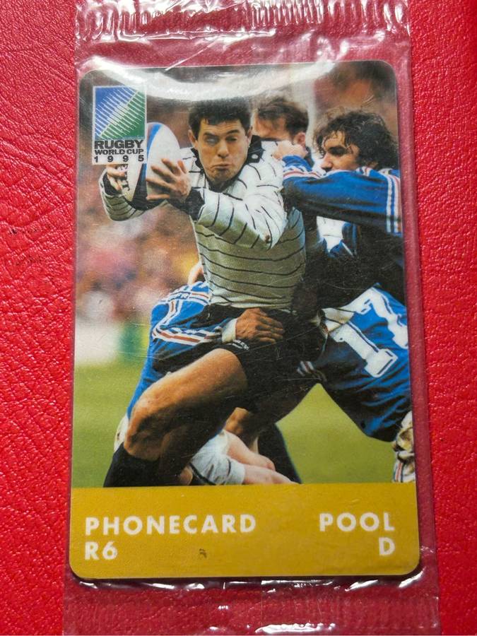Vintage 1995 World Cup Rugby  pool phonecards (4) sealed  Chester Williams