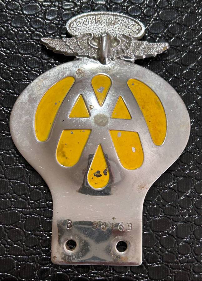 1950's Vintage Suid-Afrika South Africa African AA Automobile Association Car Badge B58163