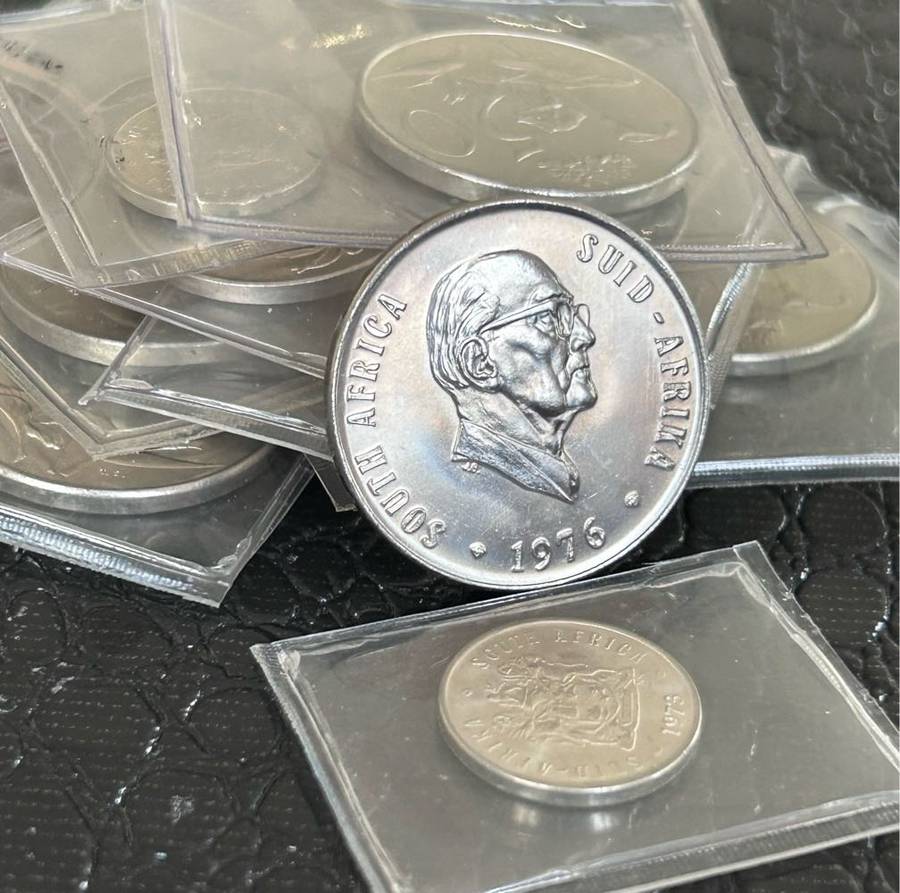 15 MIX UNCIRCULATE NICKEL  SA COINS 1976,1975,1973,1972,1970- See Photos