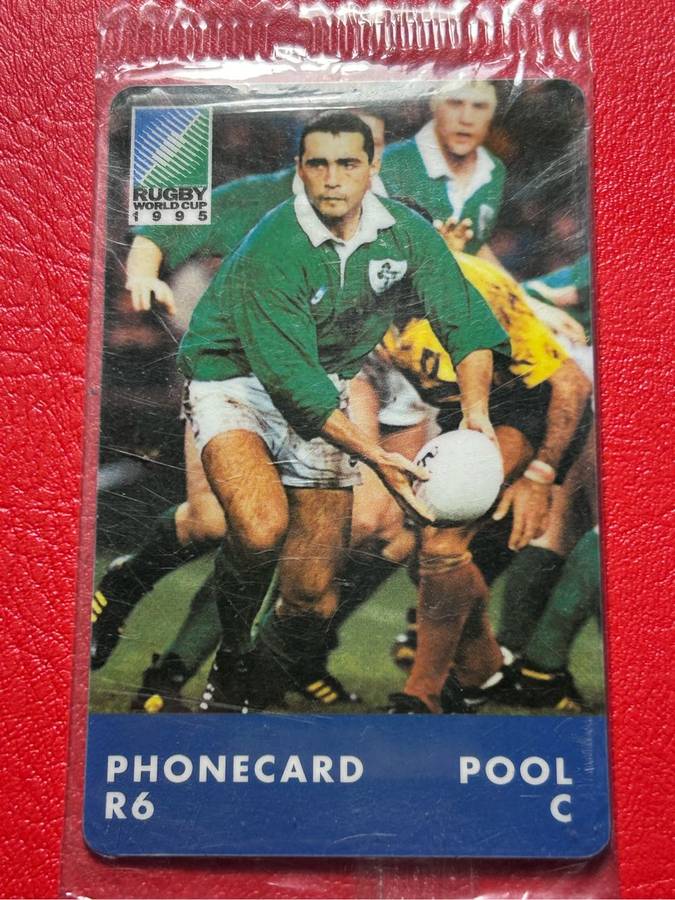 Vintage 1995 World Cup Rugby  pool phonecards (4) sealed  Chester Williams