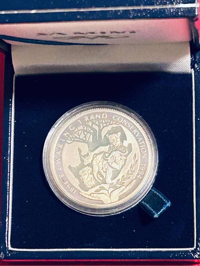 1994 Silver Proof  1 Rand Conservation Centennial  Coin