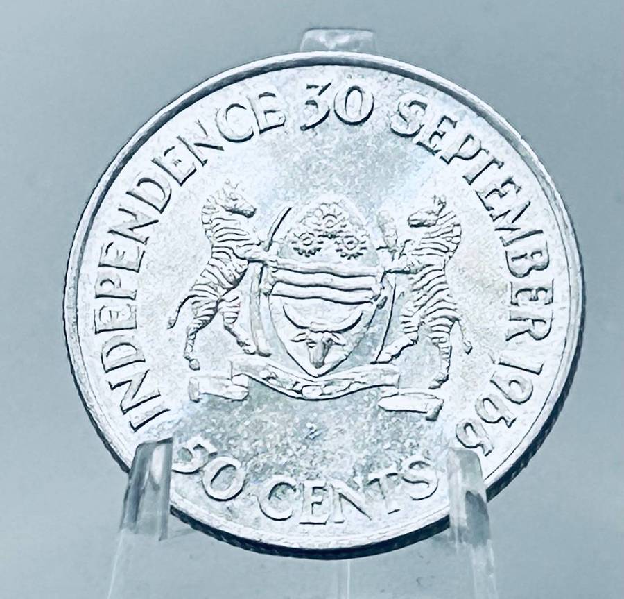 1966, Silver Botswana Independence 50 cent UNC