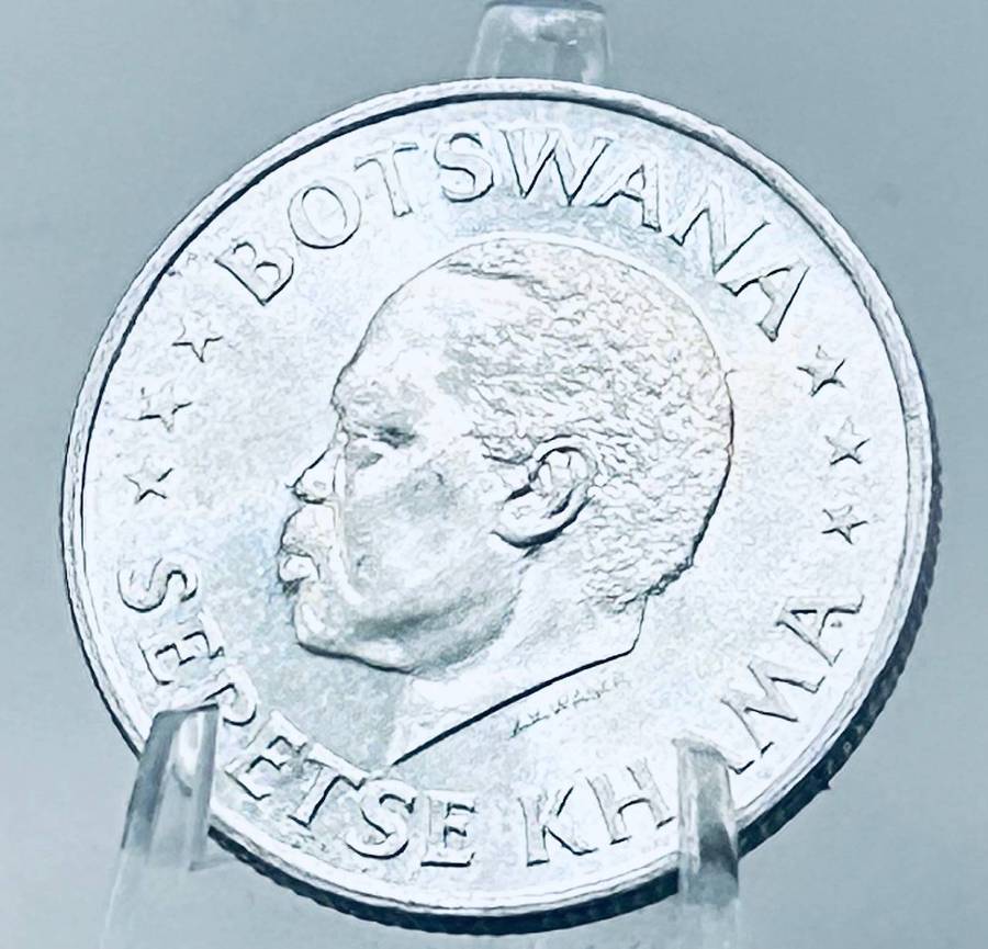 1966, Silver Botswana Independence 50 cent UNC