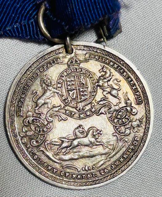 1902 NATAL (SILVER 99.9- 11,4GRAM) COMMEMORATE CORONATION OF KING EDWARD MEDALLION- PRE WWi