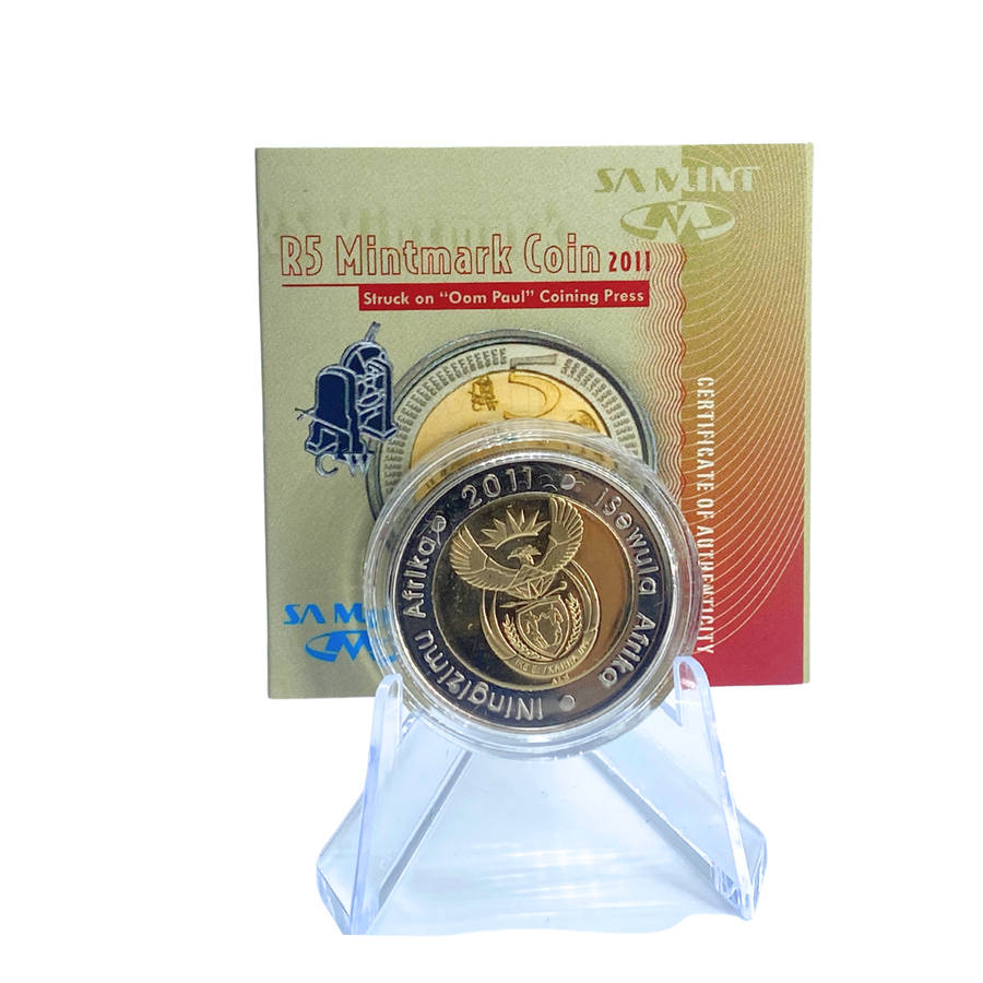 2011 South Africa Oom Paul Mintmark R5 *** Mintage ONLY 1734 *** With Certificate in original box