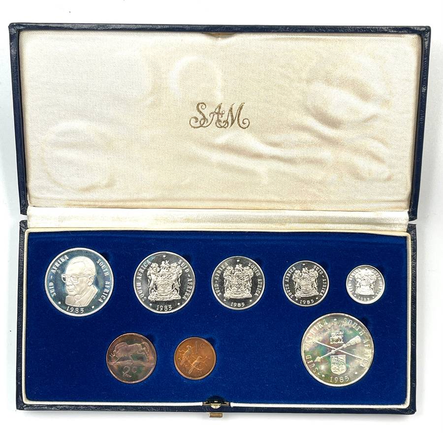 1985 South Africa Proof Coin Set in original mint box **Mintage ONLY 9859**