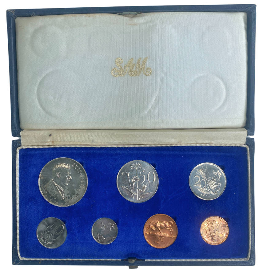 1967 South Africa Proof Coin Set in original mint box **Mintage ONLY 15000**