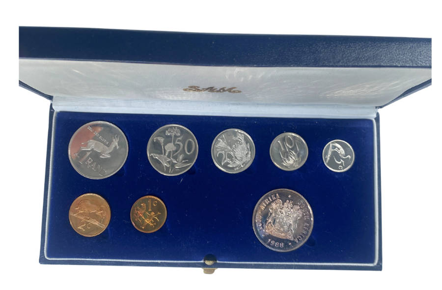 1988 South Africa Proof Coin Set in original mint box **Mintage ONLY 7250**