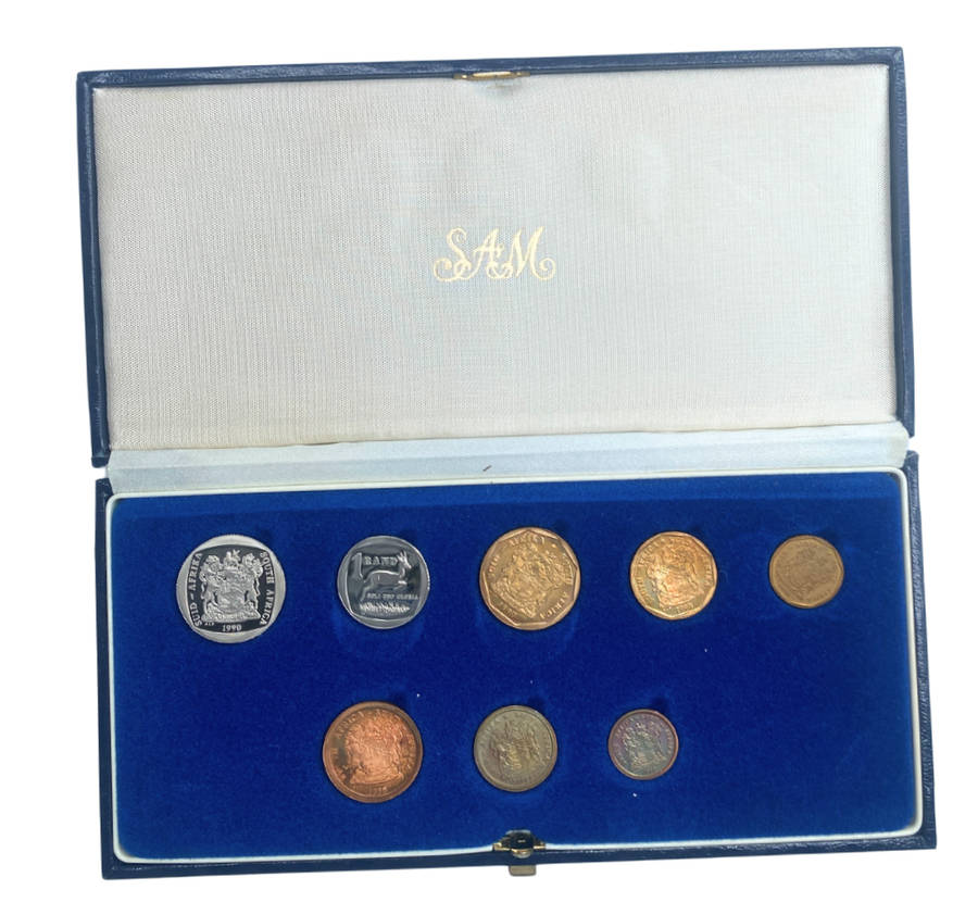 1990 South Africa Proof Coin Set in original mint box **Mintage ONLY 10239**