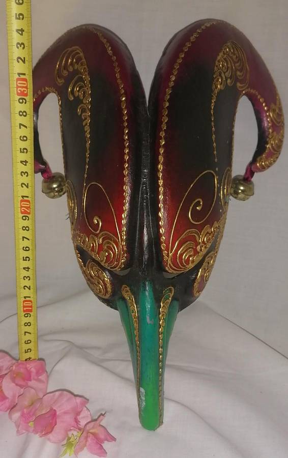 HAND CRAFTED ZANNI COMMEDIA DEL'ARTE THEATRE/CARNEVALE MASK-ARTIST TIHOMIR MARINKOVIC