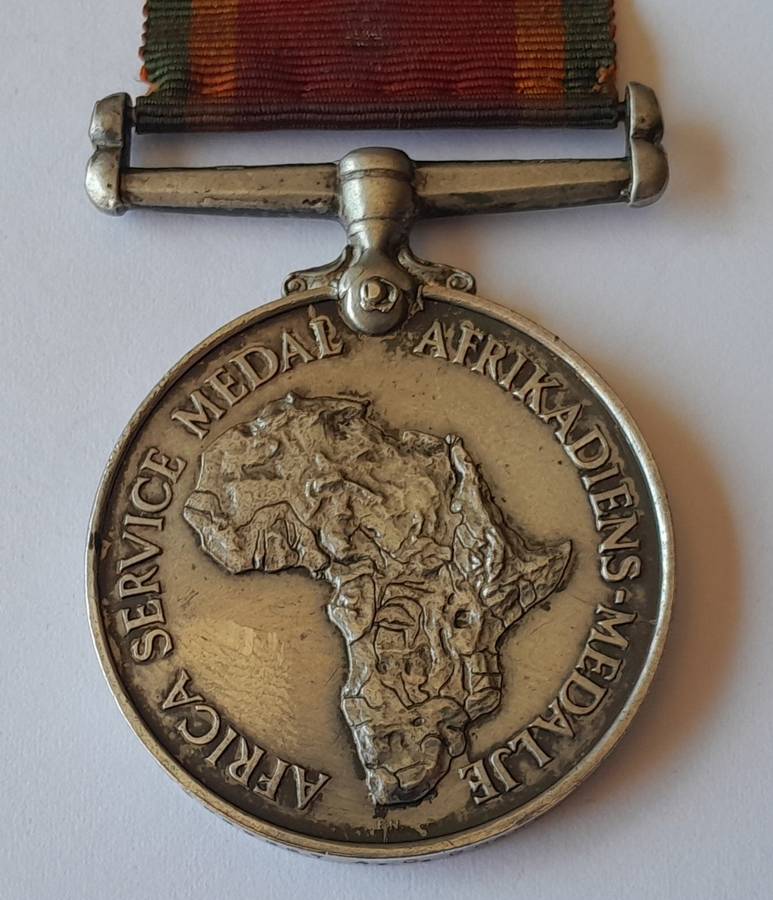 WW2 Full Sized Silver Africa Service Medal To ACF89887 A.C. Drake.