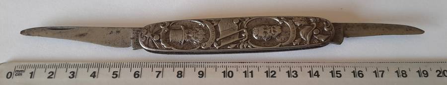 Boer War Paul Kruger / General De Wet Pocket Knife By Amefa.