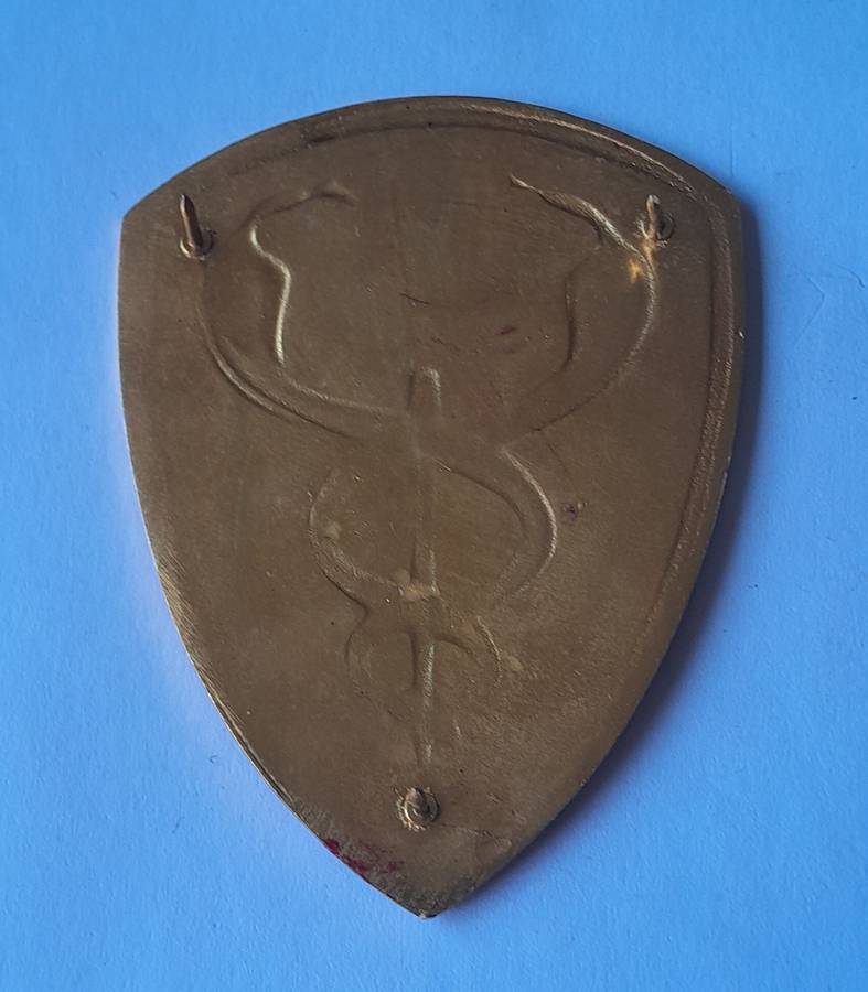 SADF 3 Military Hospital Shoulder Flash.  All Pins Intact.