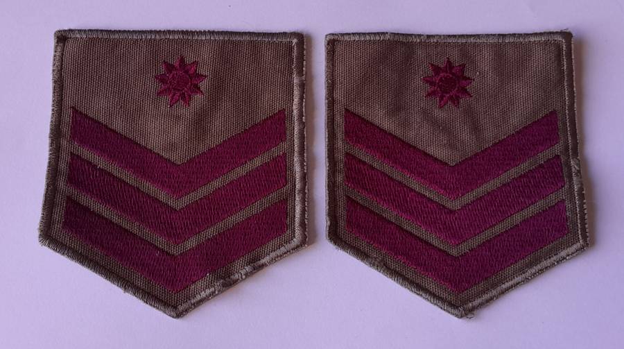 Pair SA Medical Corps Staff Sergeant Rank Stripes. Excellent Condition.