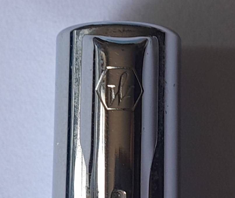 Waterman, France Brushed Chrome Fountain Pen. Engraved Nib. Excellent Condition.