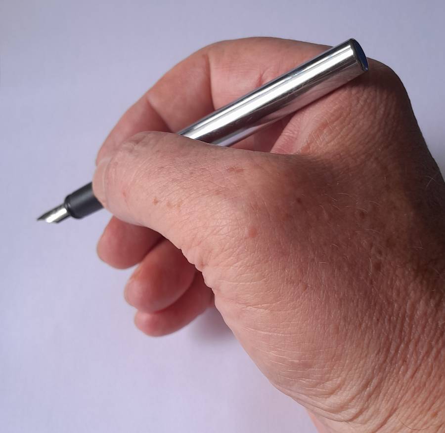 Waterman, France Brushed Chrome Fountain Pen. Engraved Nib. Excellent Condition.