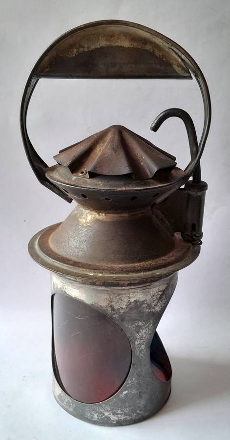 Original Complete SA Railways Tri-Colour Signal Lamp. 34cm.