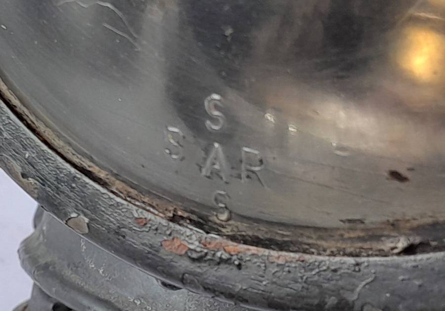 Original Complete SA Railways Tri-Colour Signal Lamp. 34cm.