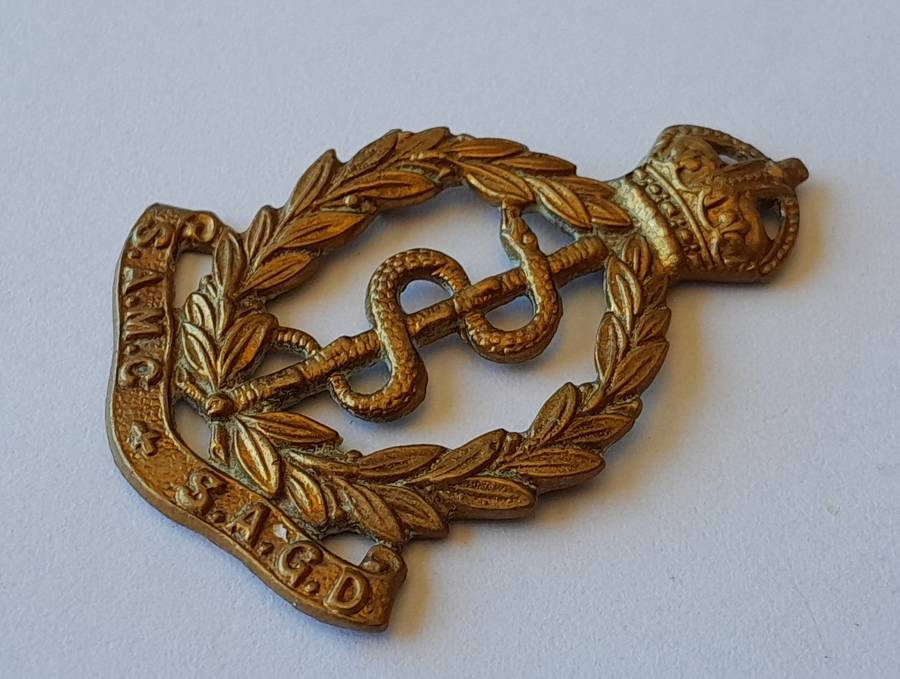 Early South African Medical Corps Collar Badge.  No Lugs.