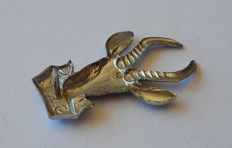Early SA Infantry Chromed Collar Badge.  1 Pin Intact.