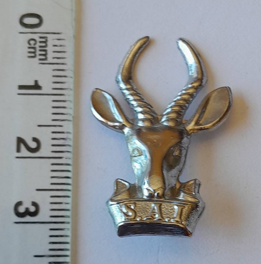 Early SA Infantry Chromed Collar Badge.  1 Pin Intact.