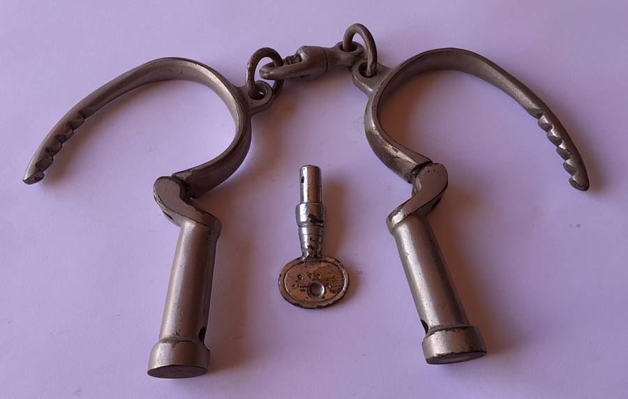 1950s Handcuffs With Screw Key. Fully Functional.