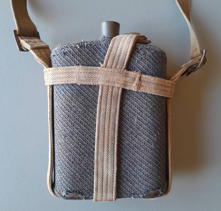 'RESERVED' WW2 RAF Mk VII Water Bottle With Harness and Shoulder Strap. No Stopper.