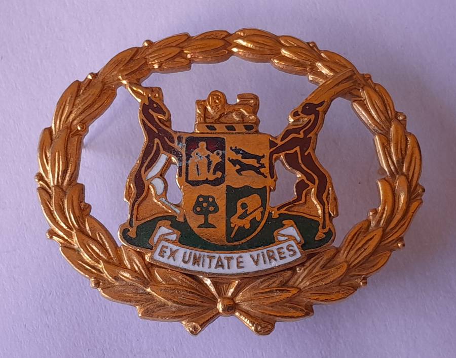 Early SA Police Warrant Officer's Rank Badge.  Pins Intact.