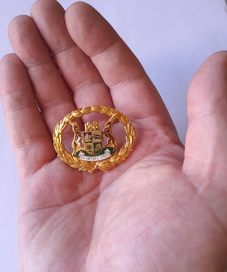 Early SA Police Warrant Officer's Rank Badge.  Pins Intact.