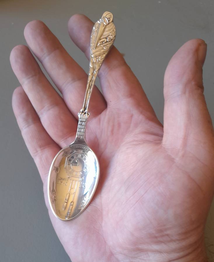 Very Rare Solid Silver Birth Record Spoon By William Suckling. Birmingham, 1933. Cased.